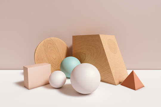 Abstract background of geometric shapes with pastel colors