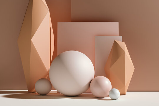 Fototapeta Abstract background of geometric shapes with pastel colors