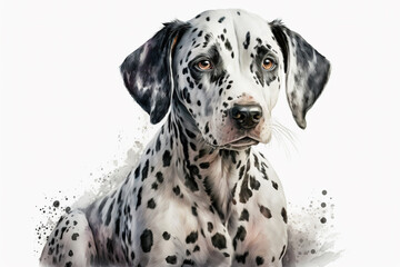 Generative AI. Portrait of Dalmatian dog. The Dalmatian is a breed of medium sized dog.