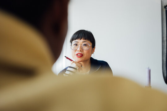 Woman and Man in Office