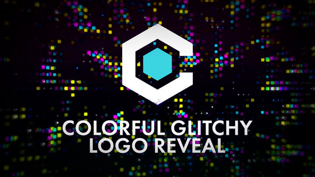 Colorful Glitchy Logo Reveal