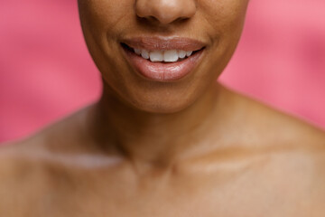 Close-up of a woman's smile