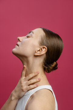 Female profile in the studio