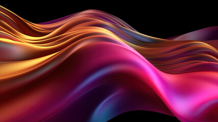 Gold and pink silk on dark background, luxury fabric pattern, generative AI