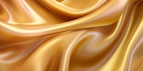 Gold silk texture background, luxury expensive fabric pattern, generative AI