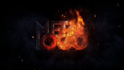 Fototapeta Burning Metal Logo obraz