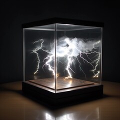 sky, cloud, light, lightning, in, box, glass, home, nature, weather, game, toy, app, style, aquarium, window, blue, clouds, woman, sun, nature, abstract, smoke, water, x-ray, bright, generative, ai