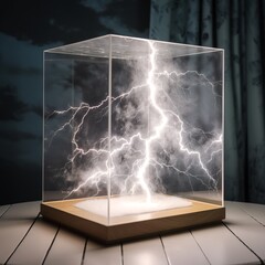 sky, cloud, light, lightning, in, box, glass, home, nature, weather, game, toy, app, style, aquarium, window, blue, clouds, woman, sun, nature, abstract, smoke, water, x-ray, bright, generative, ai