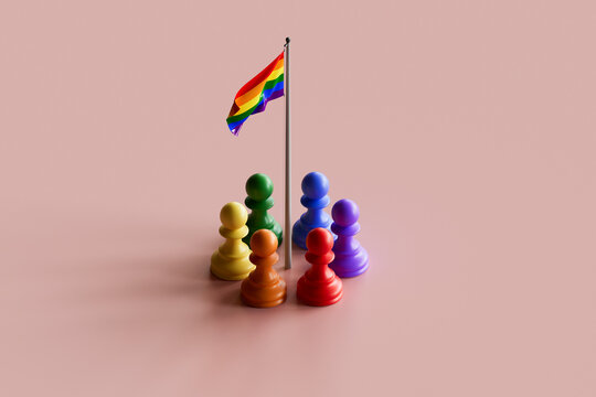 rainbow paws near an lgbtq flag