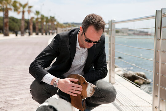 Man with pet