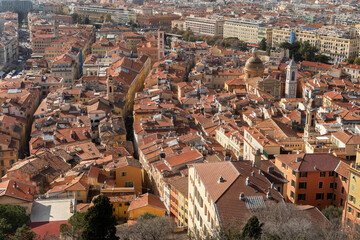 Nice France old town rooftops