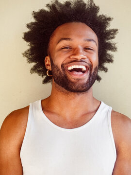 Portrait of a handsome black man on the street