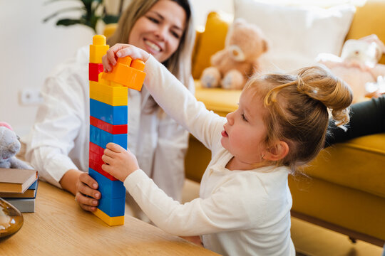 Naklejki Family Playing And Learning At Home