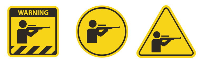 Shooting Range Diamond Caution Sign Rifle Range Symbol