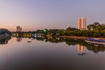 Evening view of Ping river in Chiang Mai, Thailand