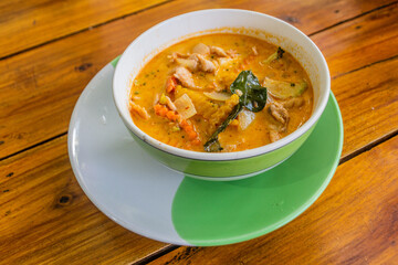 Red curry soup in Thailand