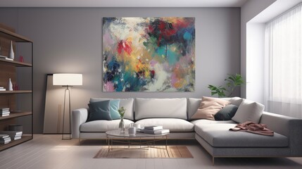 Modern Living Room in Contemporary Style created by Generative AI