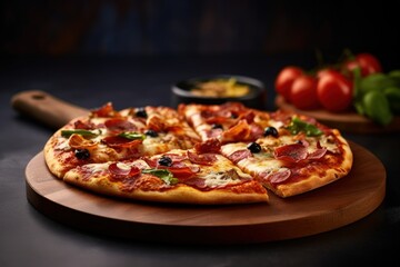 thin crust combo pizza, generative ai