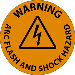 Warning Floor Sign Arc Flash And Shock Hazard