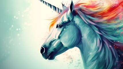 unicorn, horse, animal, farm, white, head, portrait, brown, equine, lgbtq, nature, mammal, equestrian, mane, stallion, pony, beautiful, grey, beauty, mare, face, pasture, eye, generative ai