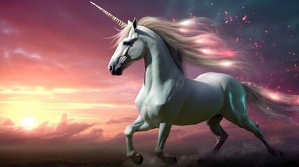 Plakat unicorn, horse, animal, farm, white, head, portrait, brown, equine, lgbtq, nature, mammal, equestrian, mane, stallion, pony, beautiful, grey, beauty, mare, face, pasture, eye, generative ai