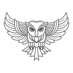 owl line art. owl line art illustration