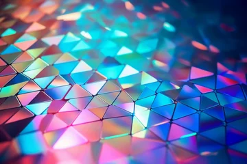Keuken foto achterwand Fractale golven Abstract vibrant background, holographic triangles, ai generated
