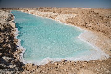 Beautiful view of Salt Plains and Lakes in Siwa Oasis, Egypt