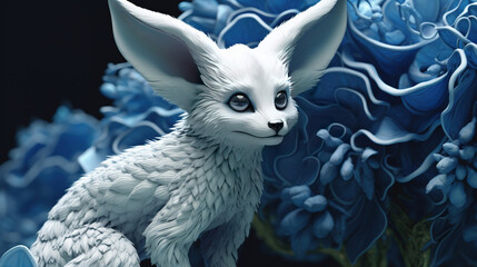 3d render illustration of a fox