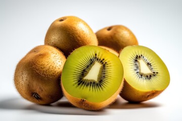 Fototapeta premium juicy kiwis on a white background