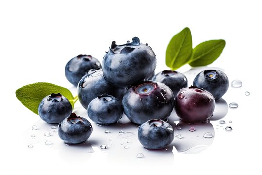 tasty bluberries on a white background