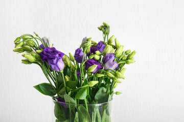 Eustoma flowers on white background