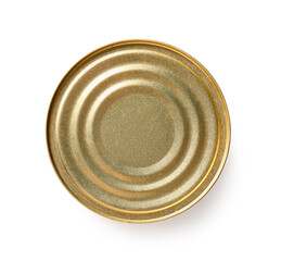 Canned fish on white background