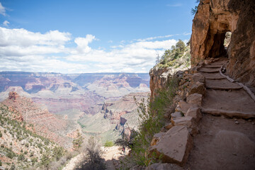 A hiking pathway in Grand canyon Arizona