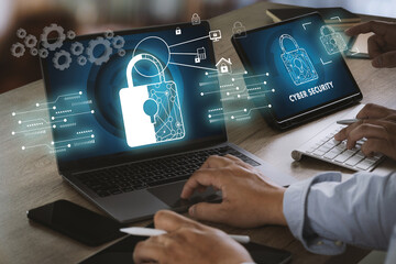 CYBER SECURITY Business technology Antivirus Alert Protection Security and Cyber Security Firewall...