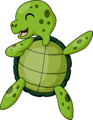 Cute baby turtle cartoon posing
