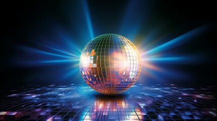 Shiny disco ball. Generative AI - obrazy, fototapety, plakaty