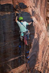 A rock climber spotted in Zion National Park lifestyle candid photo