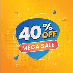 40% off Discount vector sale label
