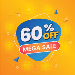 60% off Discount vector sale label