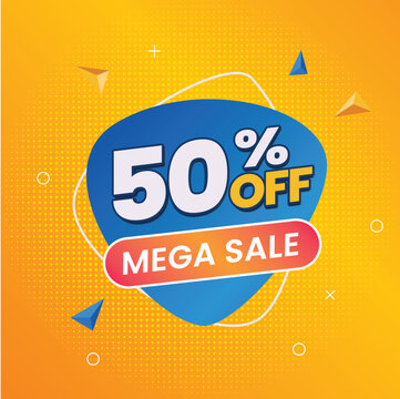 50% off Discount vector sale label