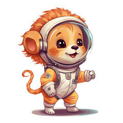 Fototapeta premium Adorable Astronaut Lion Sublimation