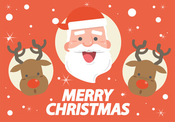Fototapeta na wymiar Vector illustration Family Christmas Party time with santa