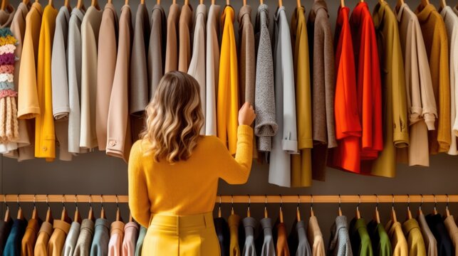 fashion stylist selecting outfits for a photoshoot generative ai