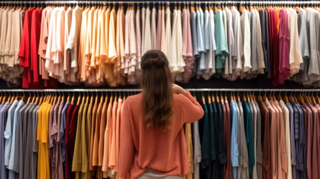 personal shopper selecting clothing for a client generative ai