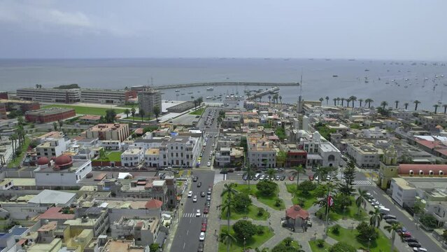 Aerial view of the District of La Punta, located in Callao.