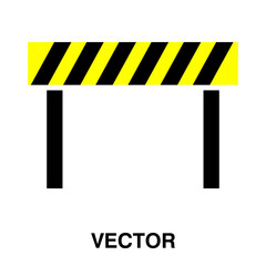police barrier simple clip art vector sign illustration on white background. 