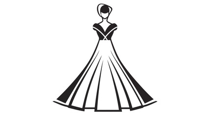 Black dress vector logo on white background