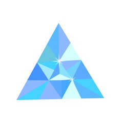 Triangle gem. Precious stone vector jewels. Vector illustration.
