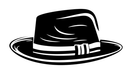 Vintage old hat. Male head cap. Old fashion clothes. Elegent hat. Vector illustration on white background